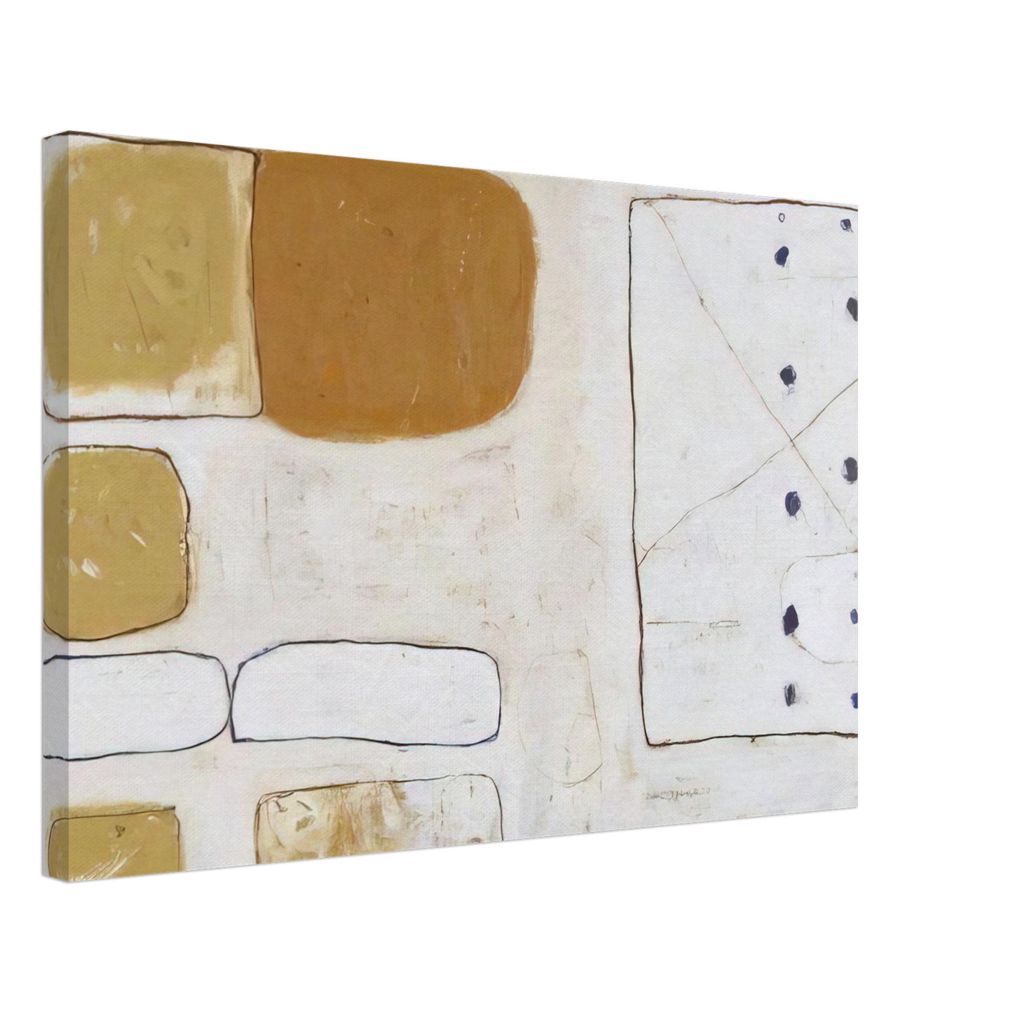 William Scott - White, Sand and Ochre - 1961 Canvas - 40x60 cm / 16x24 inches-canvas