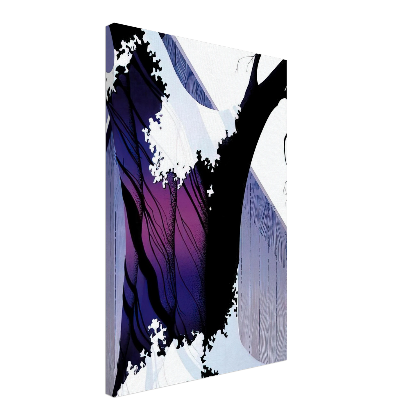 Eyvind Earle - Violet Tree and Barn Canvas - 40x60 cm / 16x24 inches-canvas
