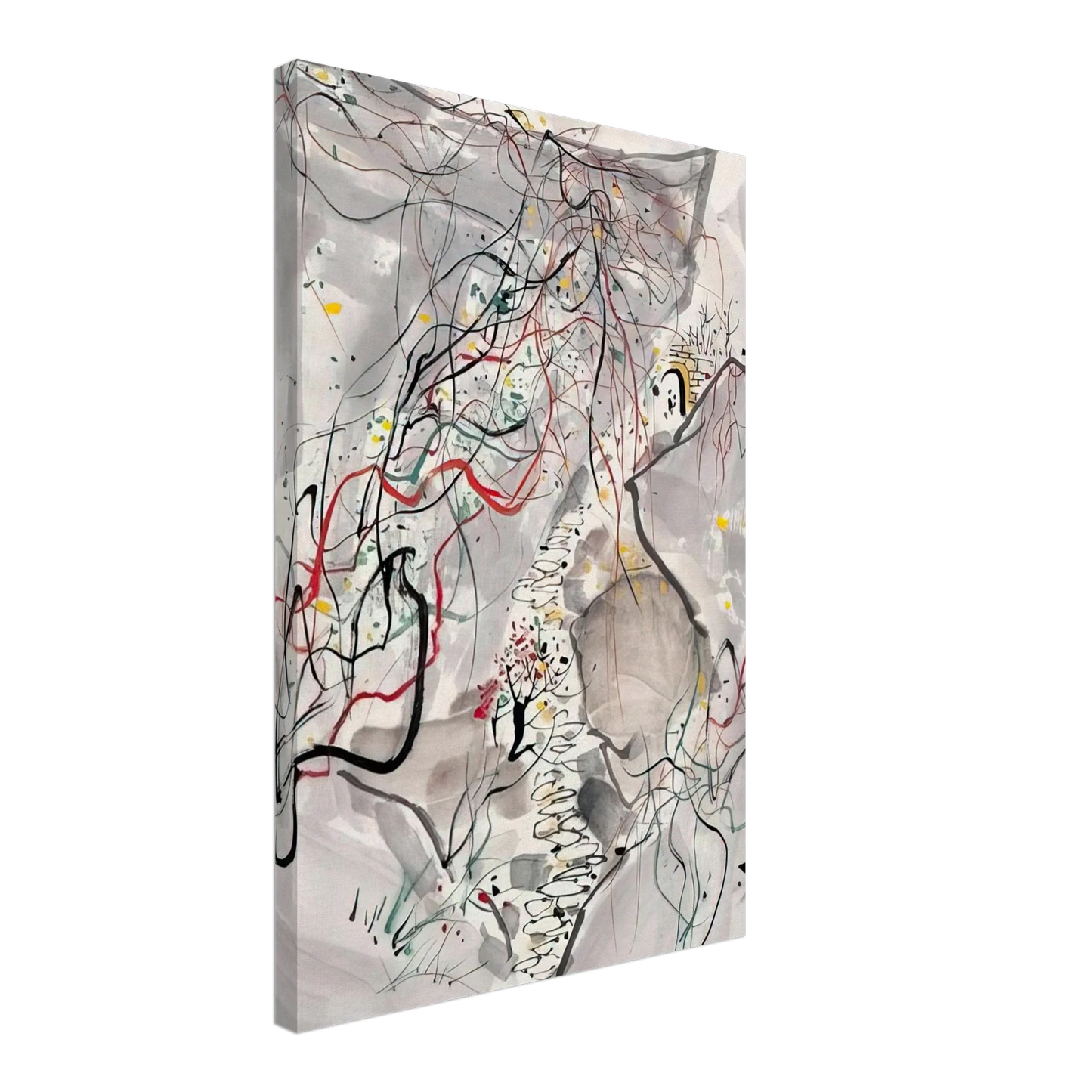 Wu Guanzhong - æ¦å¤·å±±å¾„ - Abstract Expressionism, Ink and wash painting Canvas - 70x100 cm / 28x40 inches-canvas