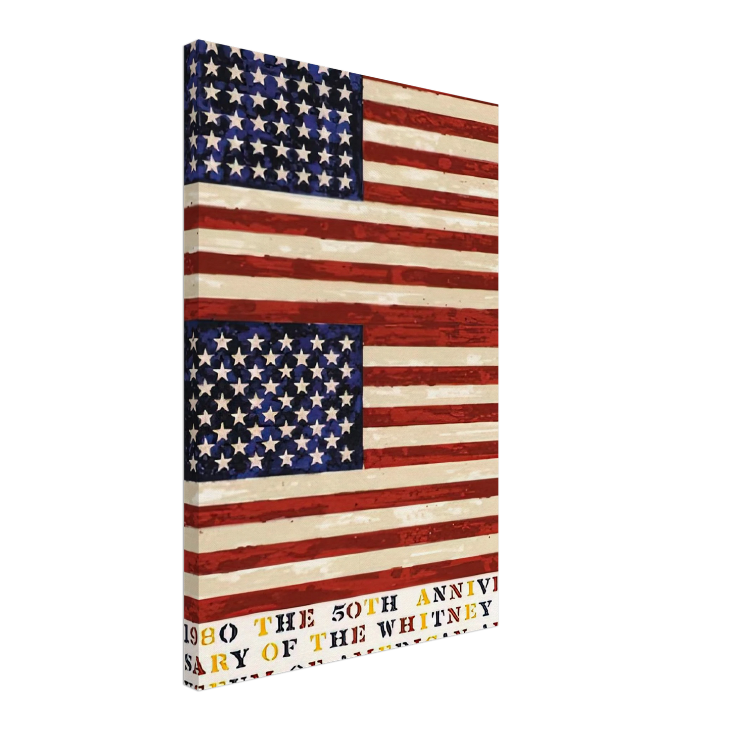 Jasper Johns - TWO FLAGS WHITNEY ANNIVERSARY ULAE 207 1980 Canvas - 70x100 cm / 28x40 inches-canvas