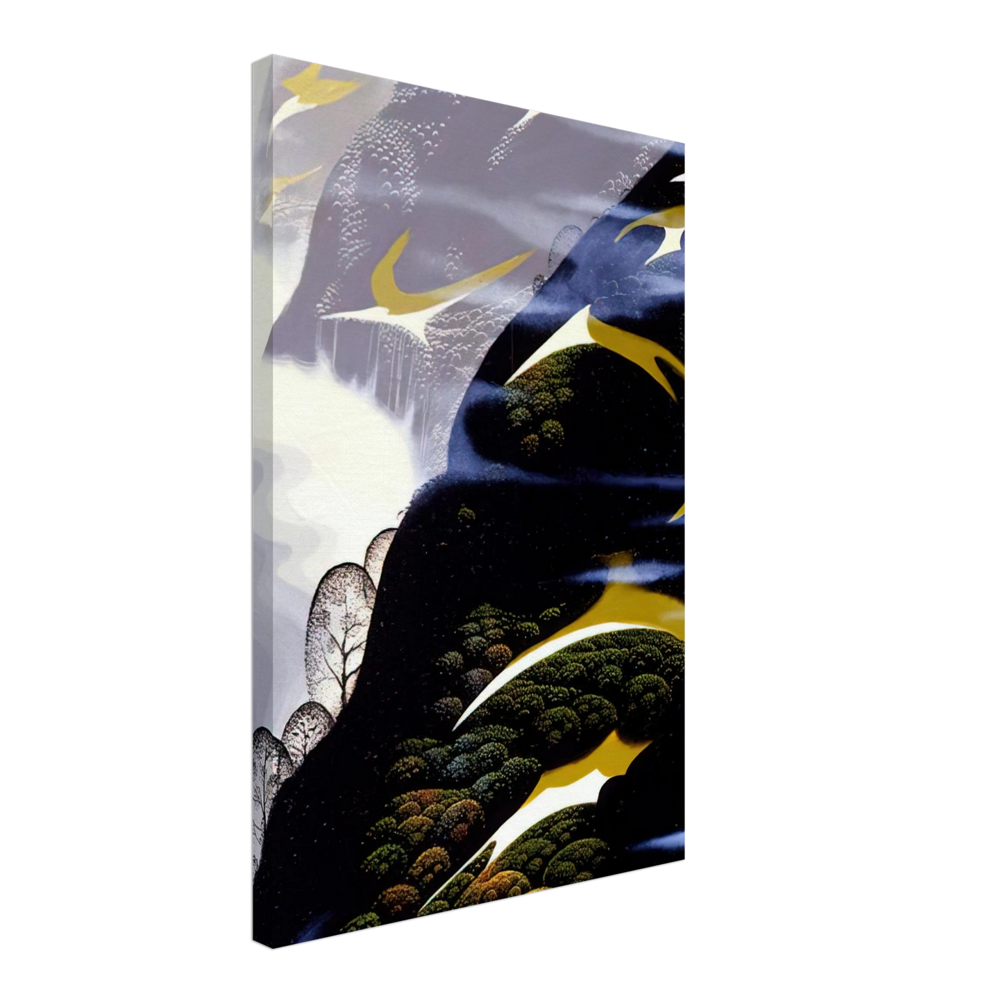 Eyvind Earle - Copy of Sea mist and Pastures Canvas - 40x60 cm / 16x24 inches-canvas