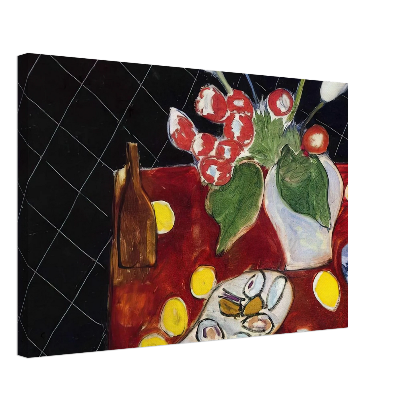 Henri Matisse - TULIPS AND OYSTERS ON A BLACK BACKGROUND 1943 Canvas - 70x100 cm / 28x40 inches-canvas