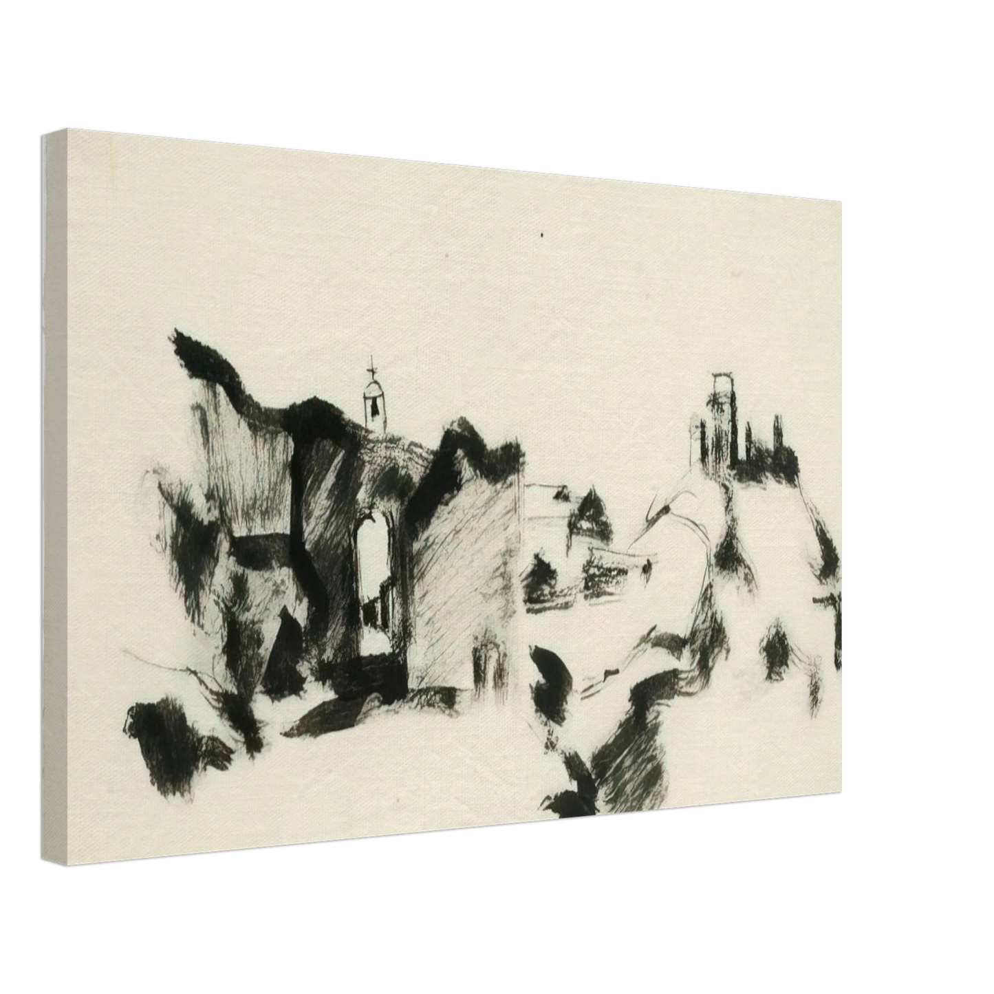 Julius Bissier - Assisi 35, marzo - 1935 Canvas - 40x60 cm / 16x24 inches-canvas