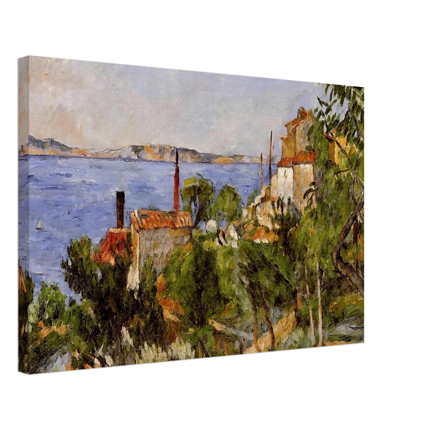 Paul Cezanne - Landscape. Study after Nature Canvas - 70x100 cm / 28x40 inches-canvas
