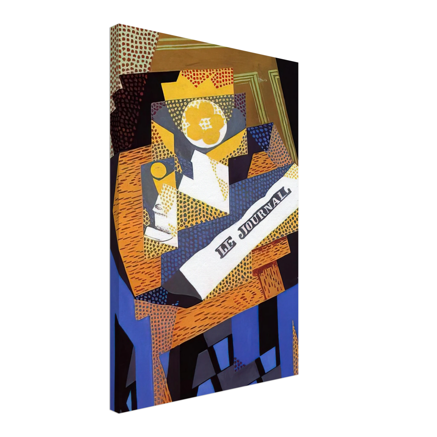 Juan Gris - NEWSPAPER AND FRUIT DISH 1916 Canvas - 40x60 cm / 16x24 inches-canvas