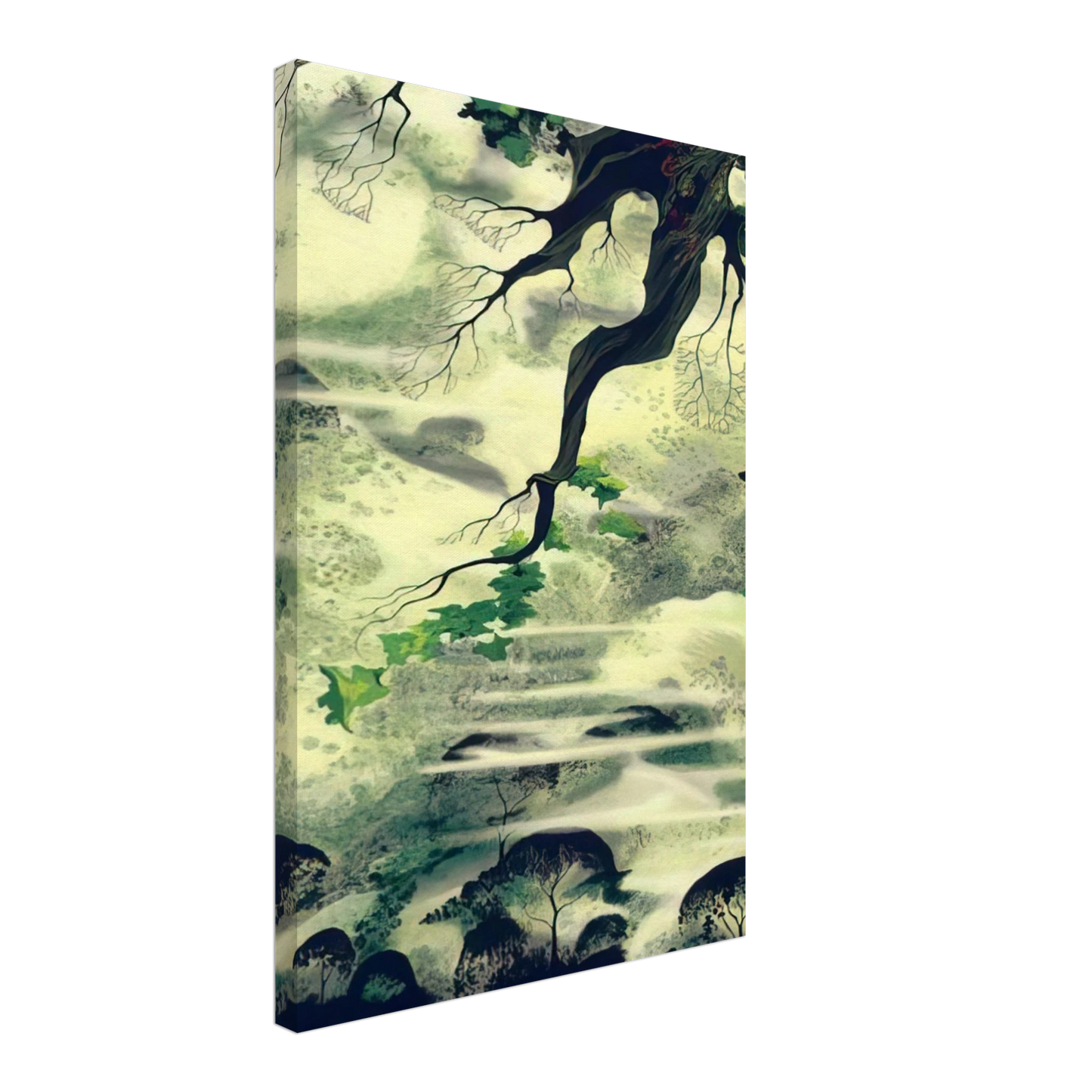 Eyvind Earle - Fog Bound Canvas - 40x60 cm / 16x24 inches-canvas