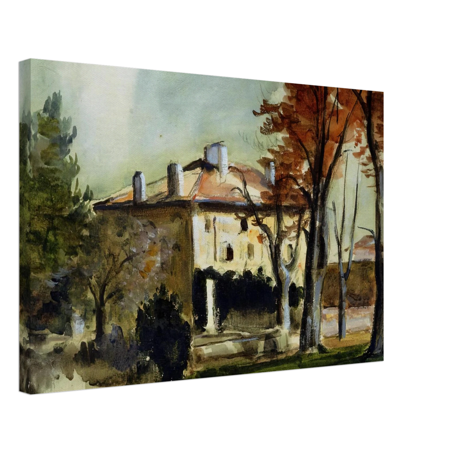 Paul Cezanne - The Manor House at Jas de Bouffan Canvas - 70x100 cm / 28x40 inches-canvas