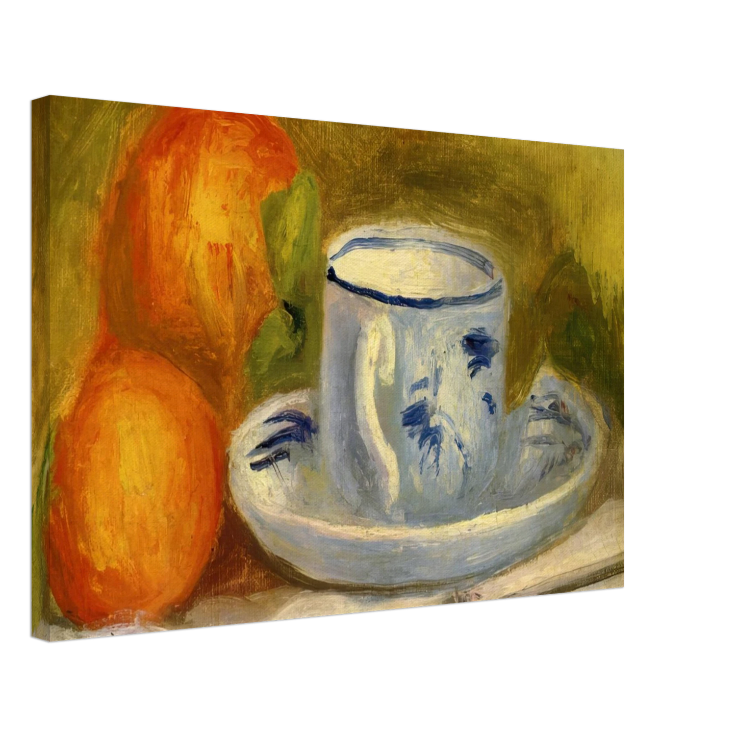 Pierre-Auguste Renoir - Cup and Oranges Canvas - 70x100 cm / 28x40 inches-canvas