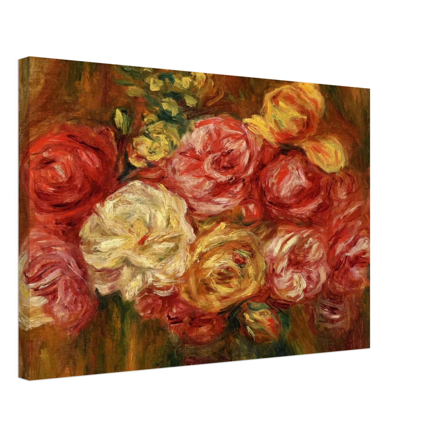 Pierre-Auguste Renoir - Bouquet of Roses in a Green Vase Canvas - 70x100 cm / 28x40 inches-canvas