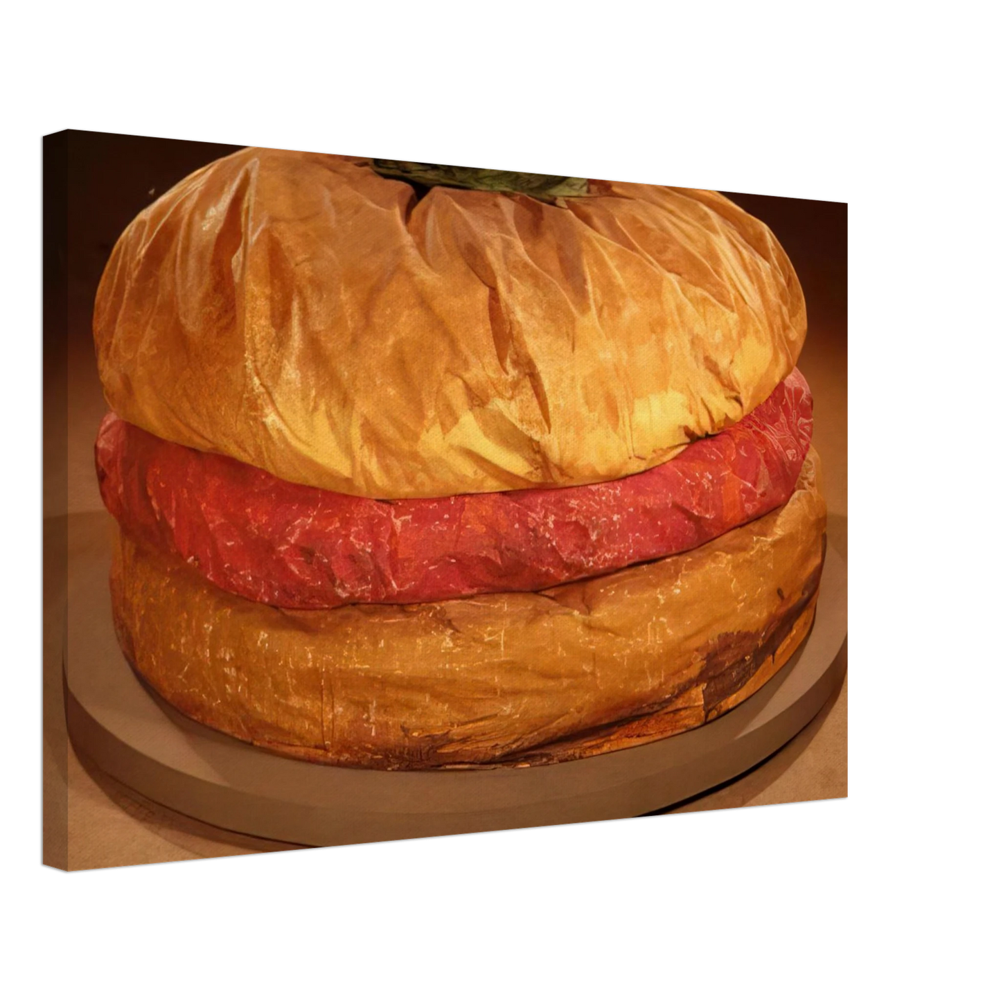 Claes Oldenburg - FLOOR BURGER GIANT HAMBURGER 1962 Canvas - 40x60 cm / 16x24 inches-canvas