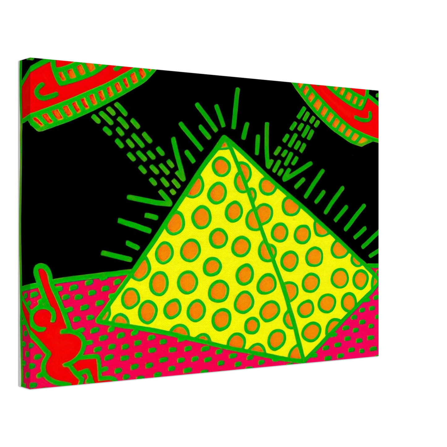 Keith Haring - UNTITLED 1983 3 Canvas - 70x100 cm / 28x40 inches-canvas