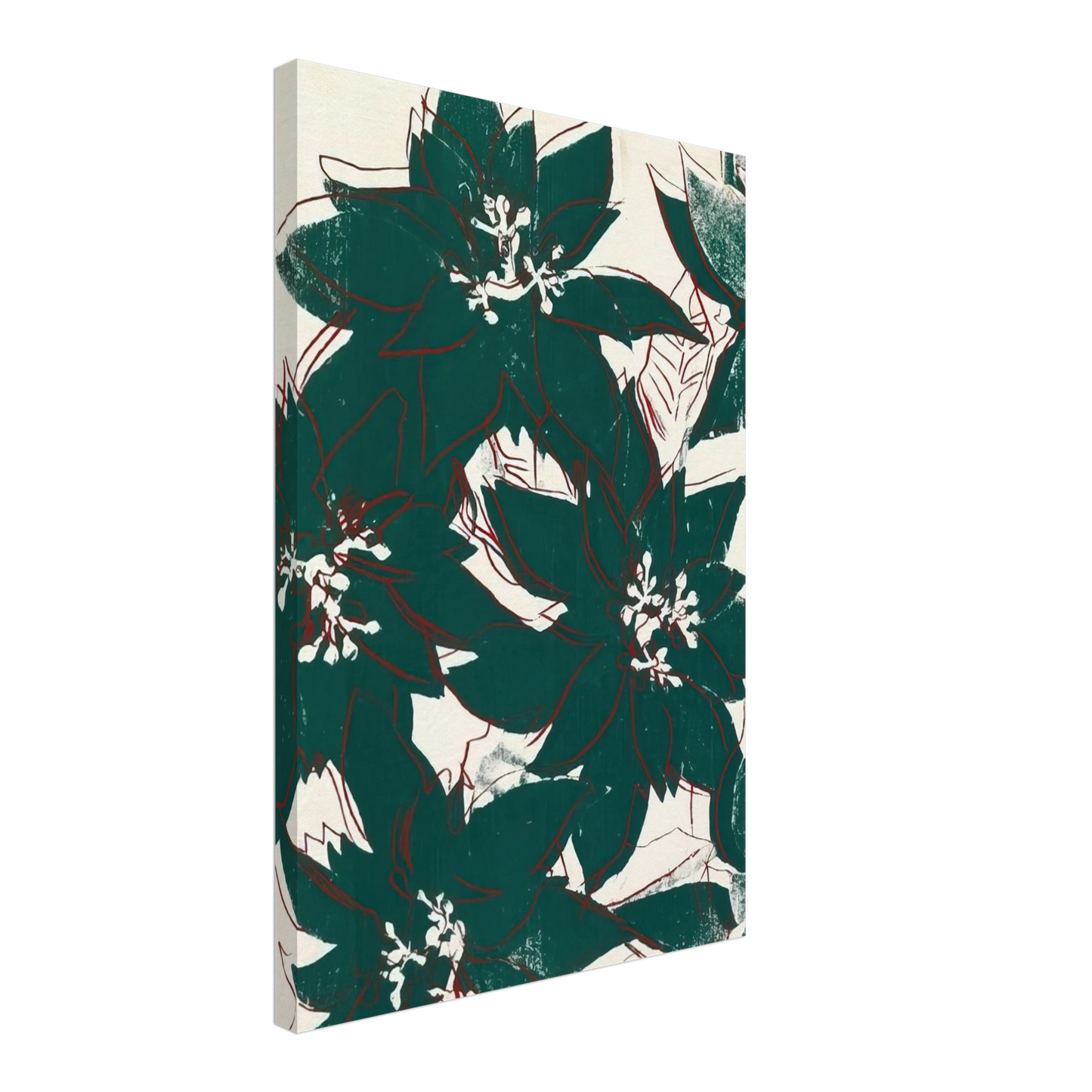Andy Warhol - Poinsetta Canvas - 70x100 cm / 28x40 inches-canvas