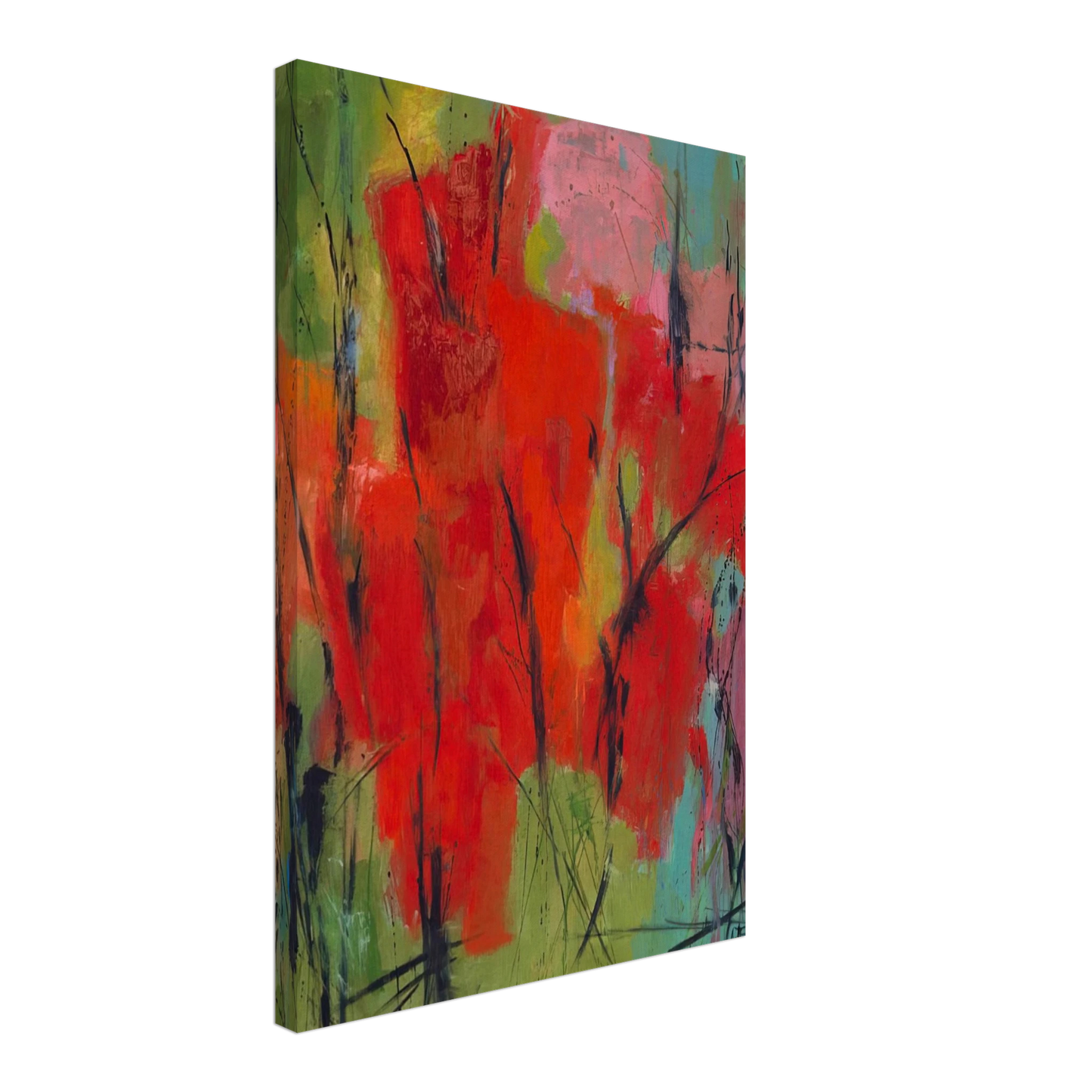 Alma Woodsey Thomas - RED ABSTRACTION 1960 Canvas - 70x100 cm / 28x40 inches-canvas