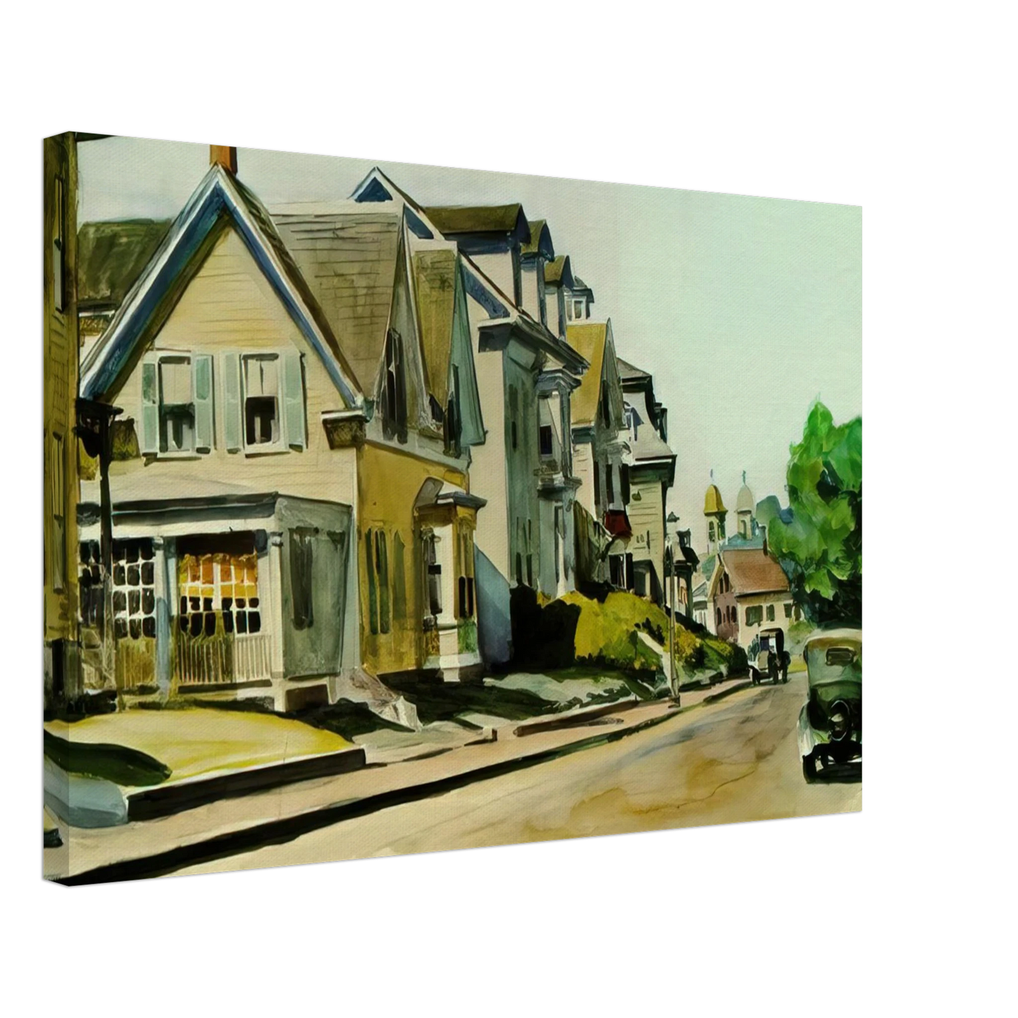 Edward Hopper - Sun on Prospect Street Gloucester, Massachusetts Canvas - 40x60 cm / 16x24 inches-canvas