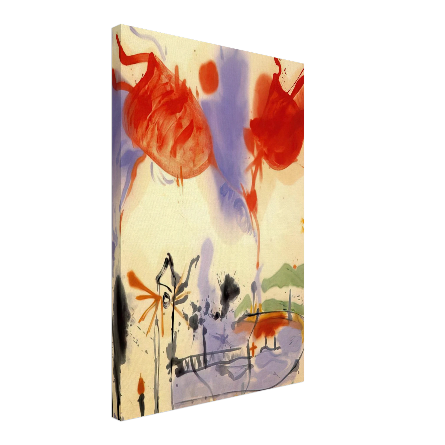 Helen Frankenthaler - Round Trip - 1957 Canvas - 70x100 cm / 28x40 inches-canvas