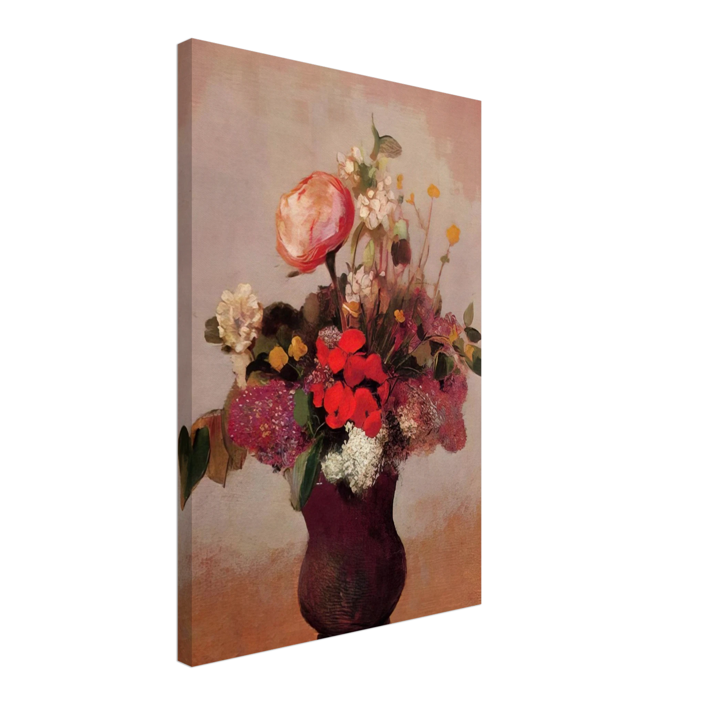 Odilon Redon - FLOWERS IN AA BROWN VASE Canvas - 70x100 cm / 28x40 inches-canvas