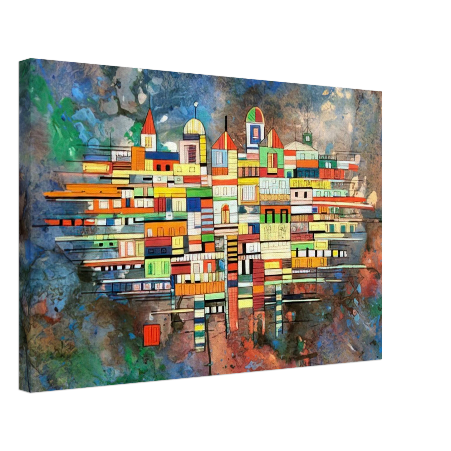 Rene Portocarrero - CITY 1954 Canvas - 70x100 cm / 28x40 inches-canvas