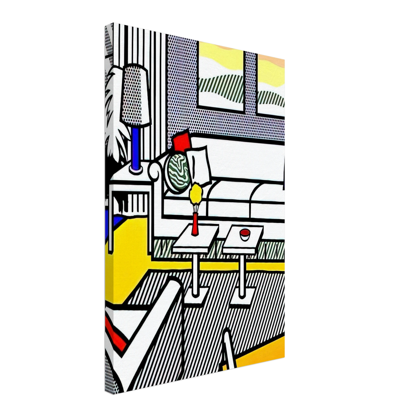 Roy Lichtenstein - INTERIOR WITH RESTFUL PAINTINGS 1991 Canvas - 70x100 cm / 28x40 inches-canvas