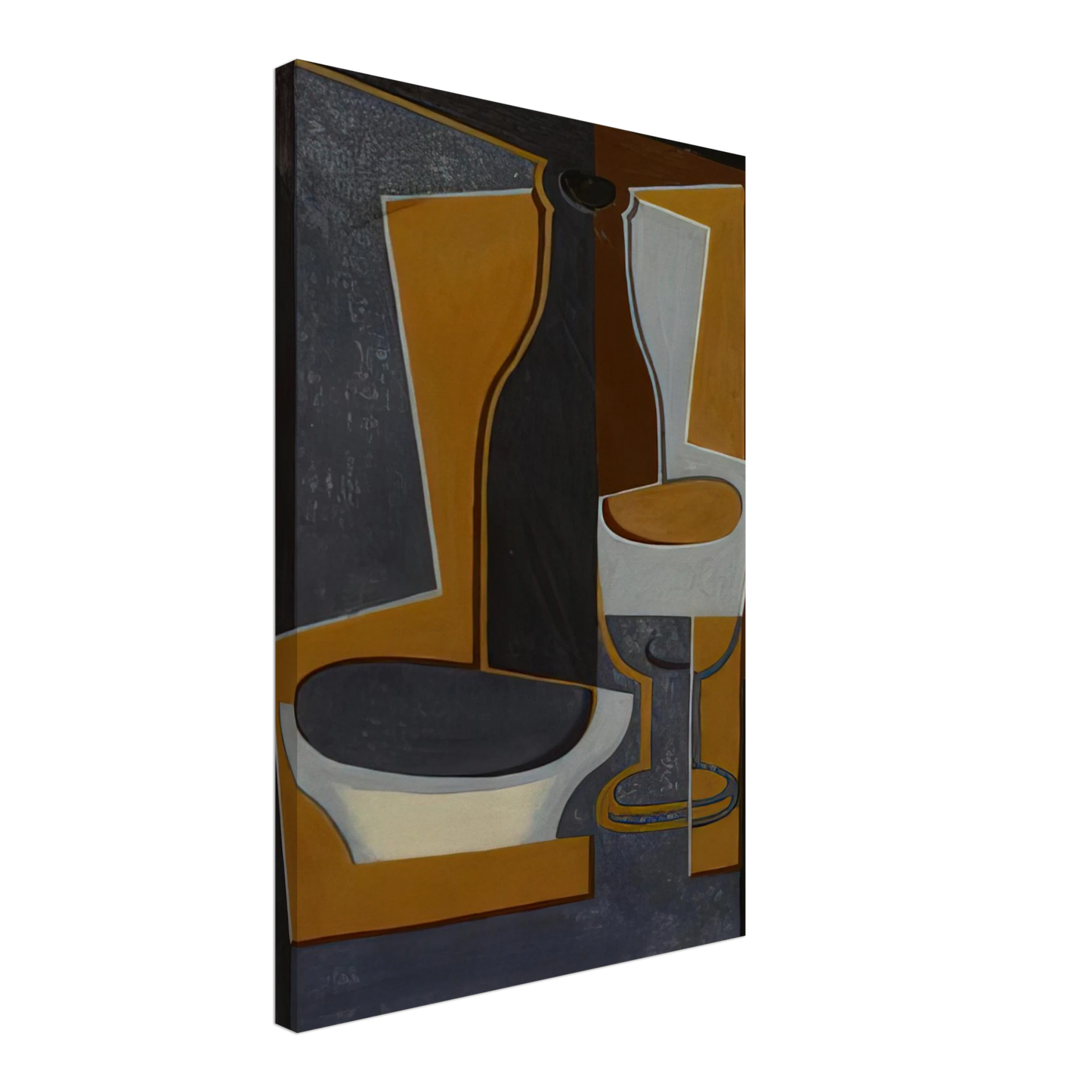 Juan Gris - BOUTEILLE BOL ET VERRE 1922 Canvas - 40x60 cm / 16x24 inches-canvas