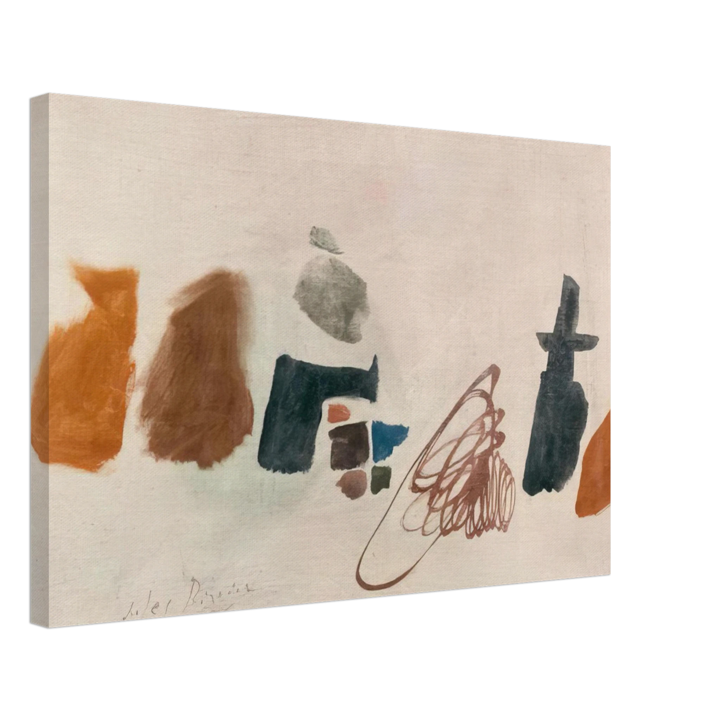 Julius Bissier - 3.9.56 II - 1956 Canvas - 40x60 cm / 16x24 inches-canvas