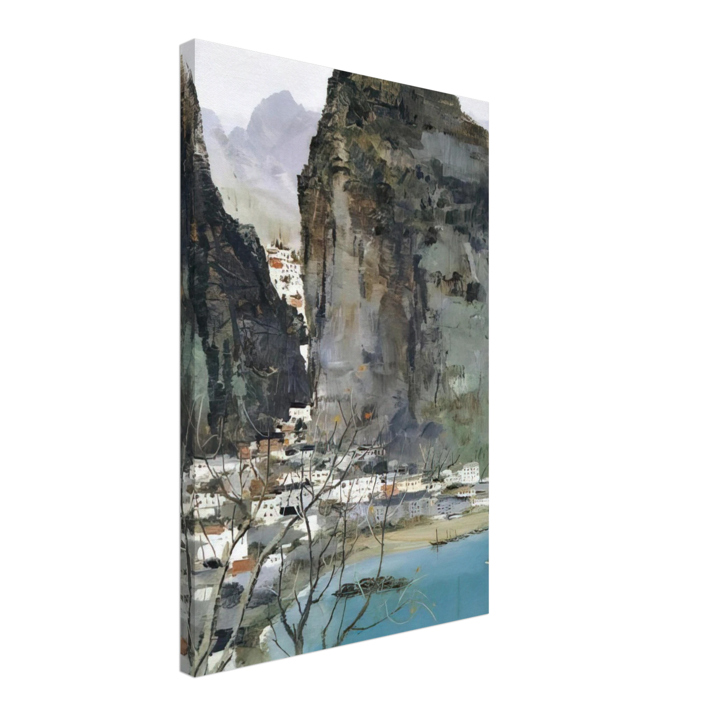 Wu Guanzhong - Scenery of Guilin - 1973 Canvas - 70x100 cm / 28x40 inches-canvas