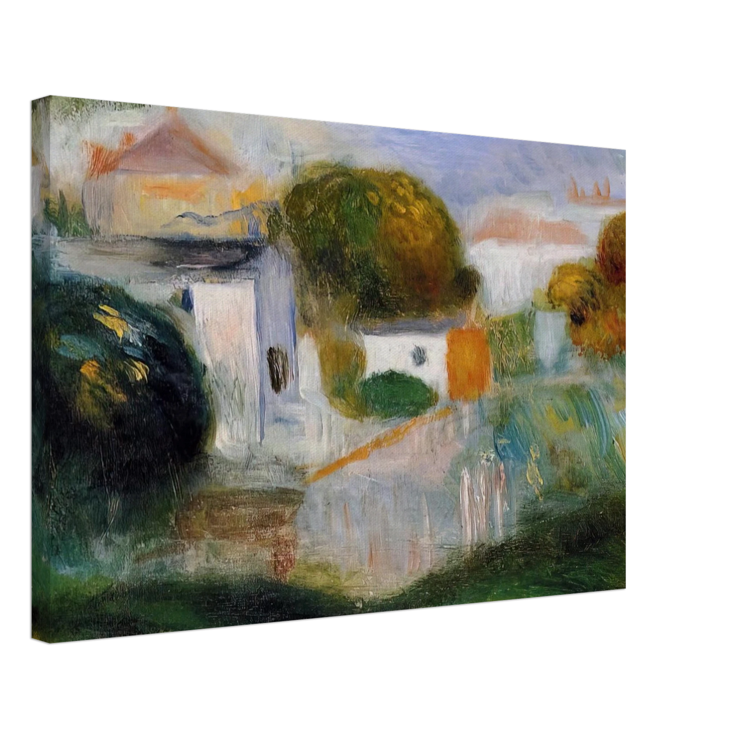 Pierre-Auguste Renoir - Houses in the Trees Canvas - 40x60 cm / 16x24 inches-canvas