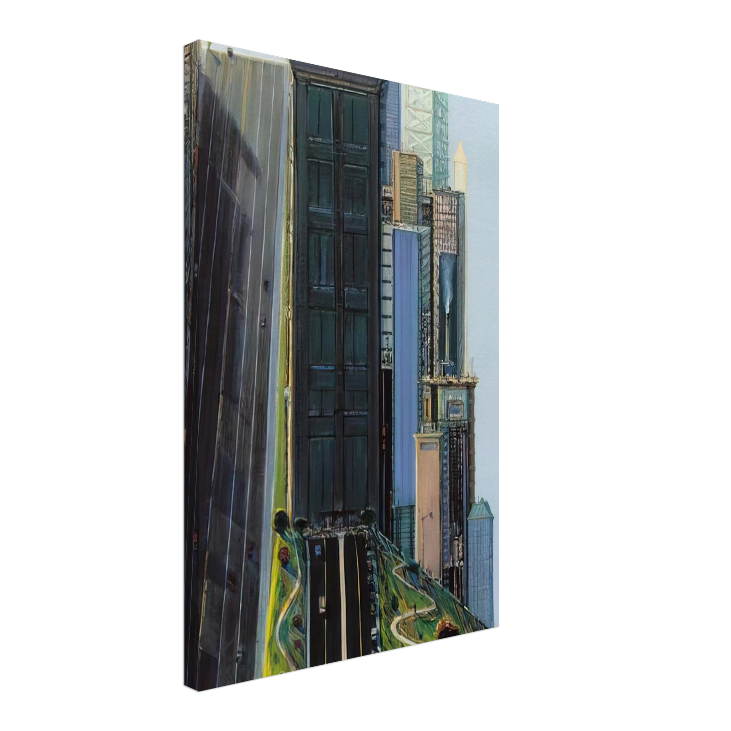 Wayne Thiebaud - Hill Street Day City - 1981 Canvas - 70x100 cm / 28x40 inches-canvas