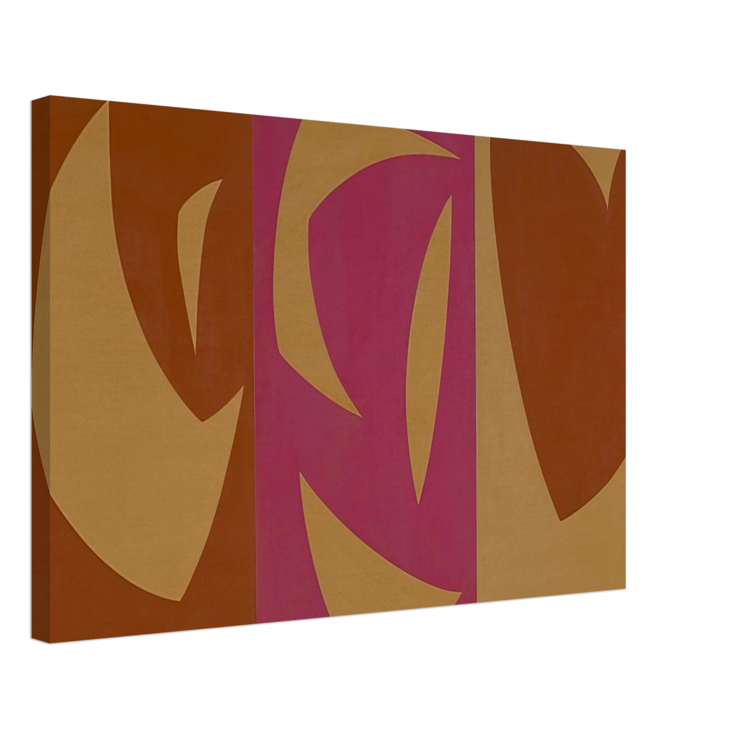 Fernand Leduc - Triptyque ocre-violet-rouge Canvas - 40x60 cm / 16x24 inches-canvas