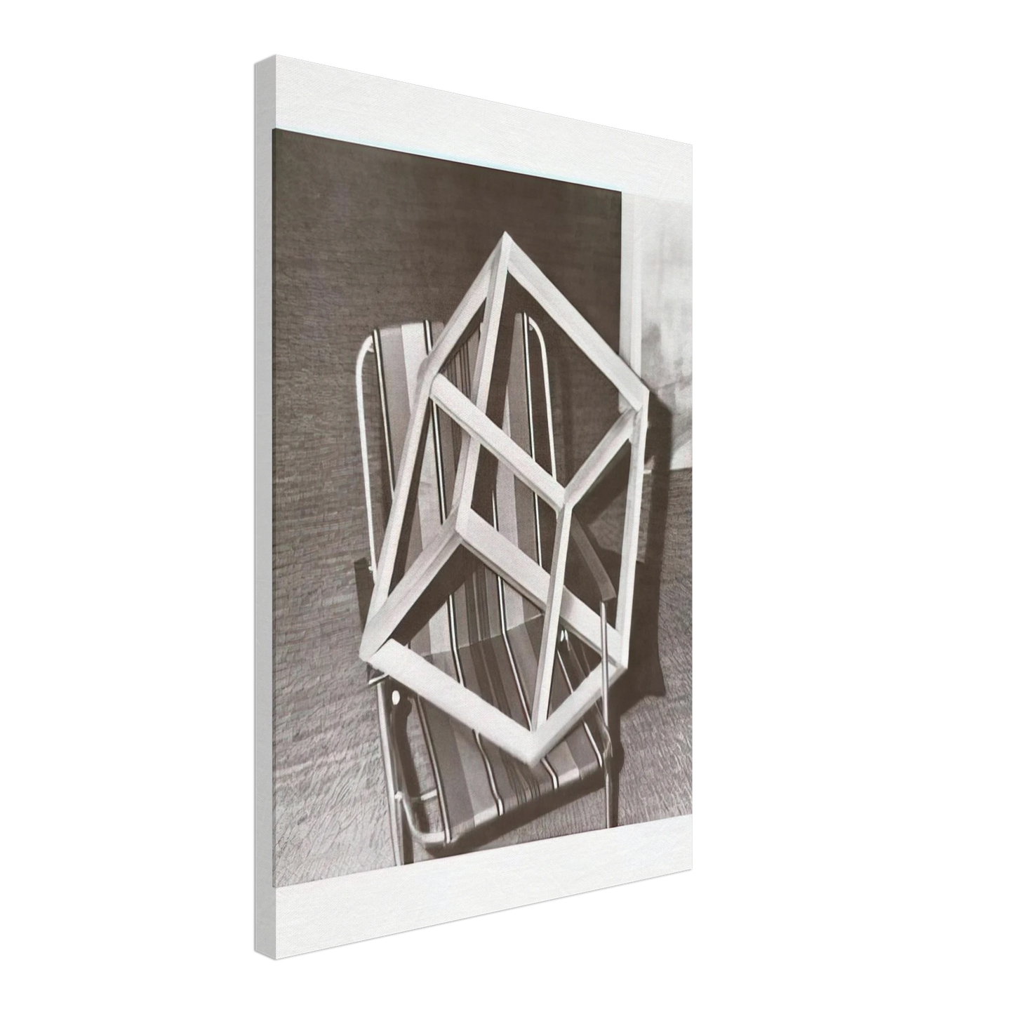 Gerhard Richter - CUBE ON LAWNCHAIR Canvas - 70x100 cm / 28x40 inches-canvas