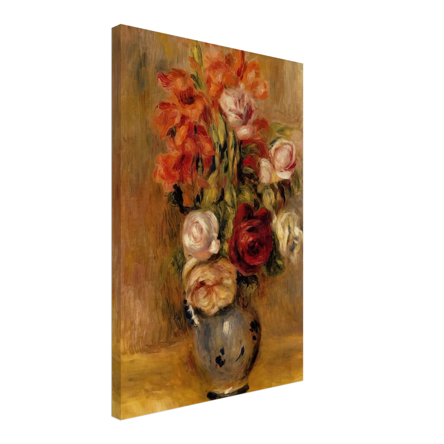 Pierre-Auguste Renoir - Vase of Gladiolas and Roses Canvas - 40x60 cm / 16x24 inches-canvas