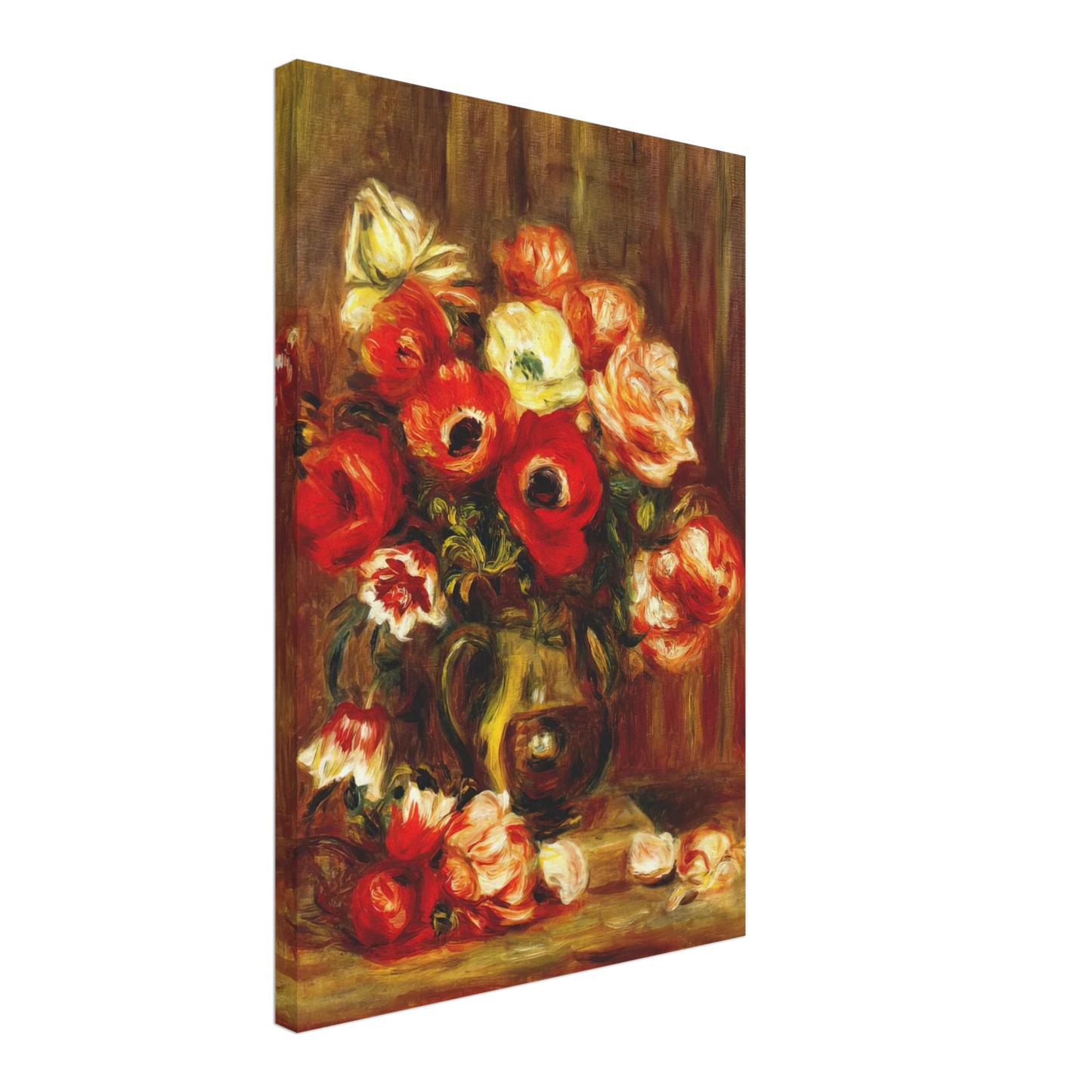 Pierre-Auguste Renoir - Still life with anemones Canvas - 70x100 cm / 28x40 inches-canvas
