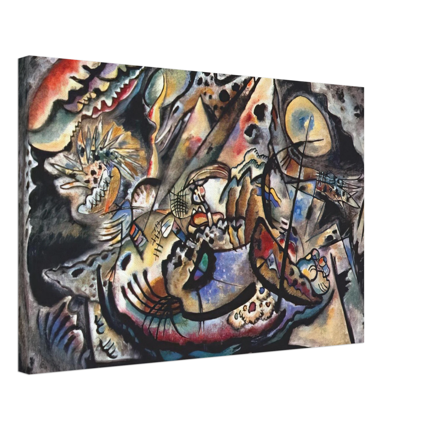 Wassily Kandinsky - GREY OVAL 1917 Canvas - 40x60 cm / 16x24 inches-canvas