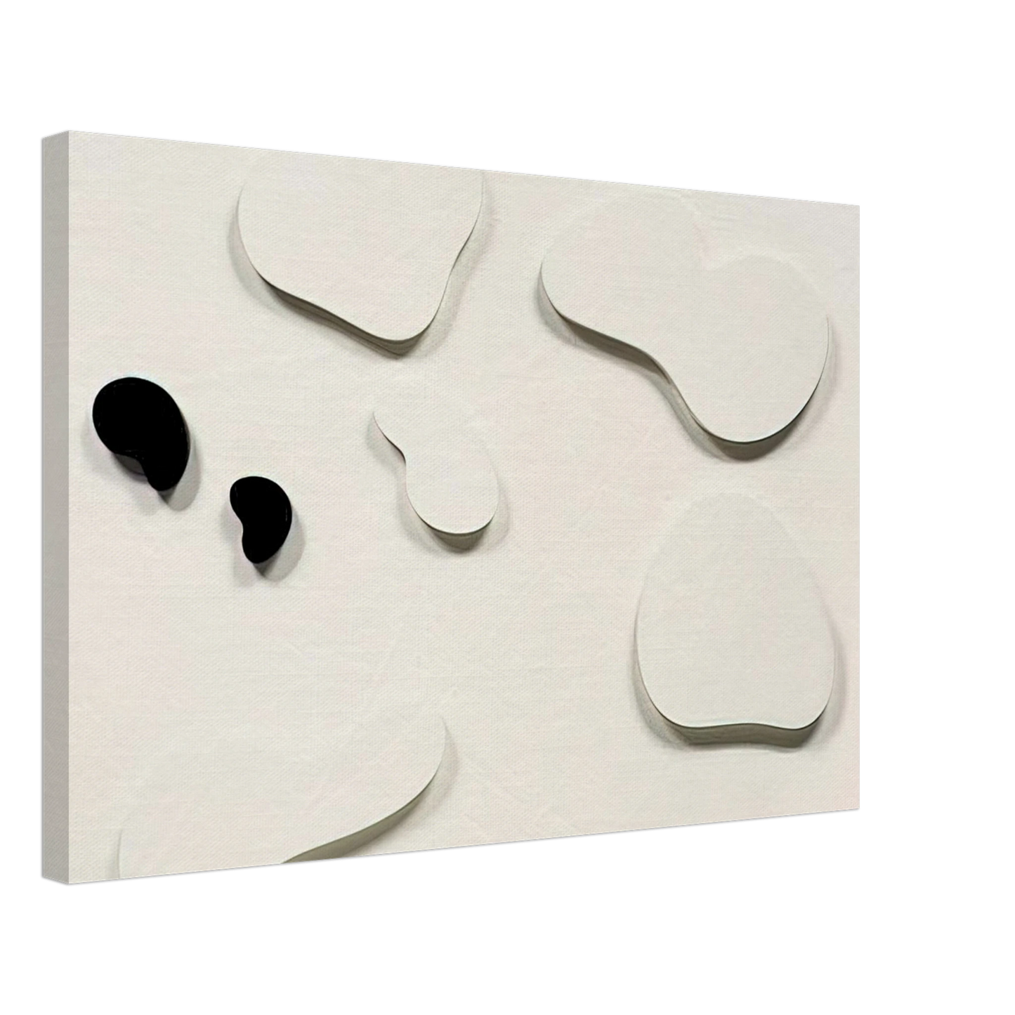 Jean Arp - Constellation with 5 White Forms and 2 Black Canvas - 70x100 cm / 28x40 inches-canvas