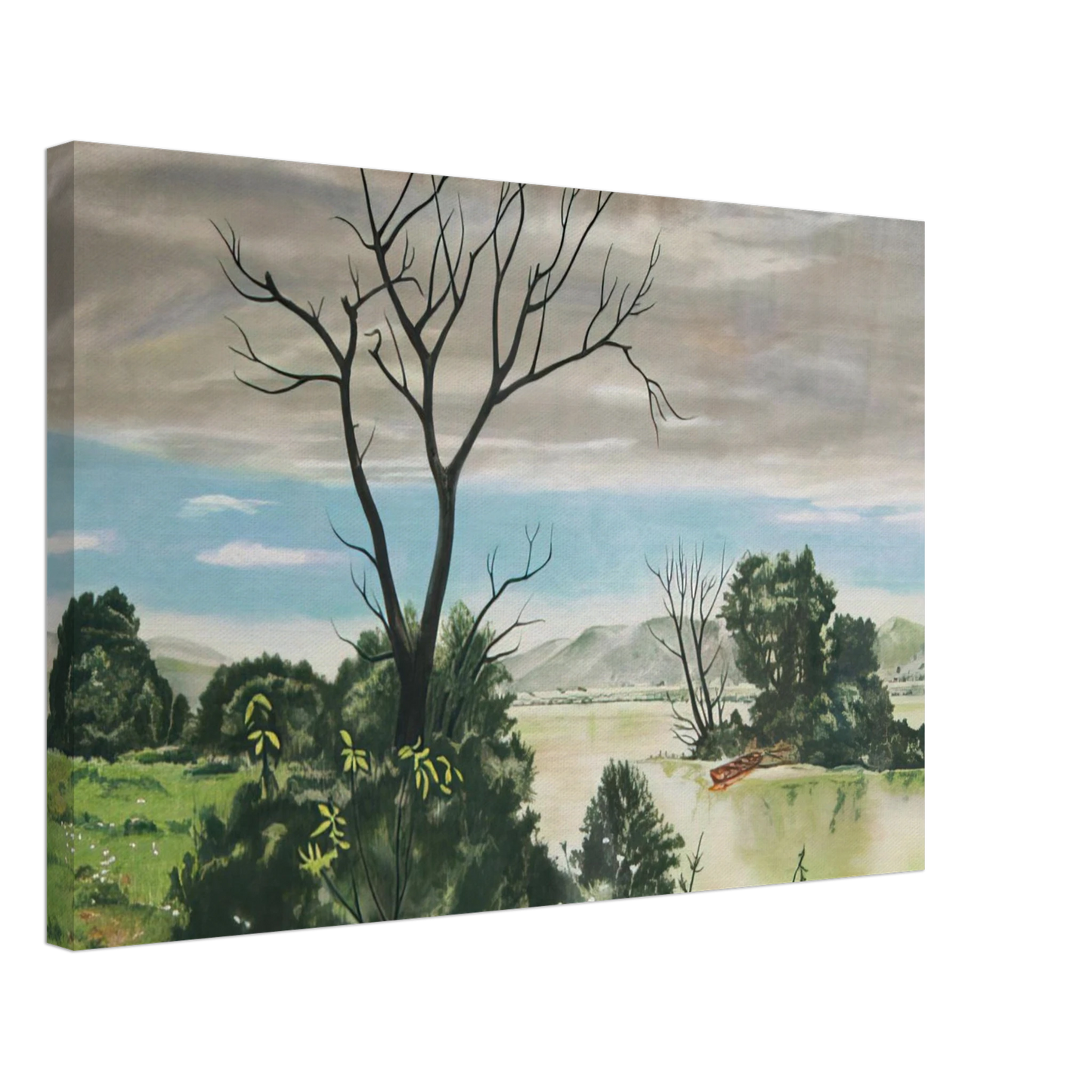 Clarence Holbrook Carter - Untitled - Early Spring Landscape - 1979 Canvas - 70x100 cm / 28x40 inches-canvas