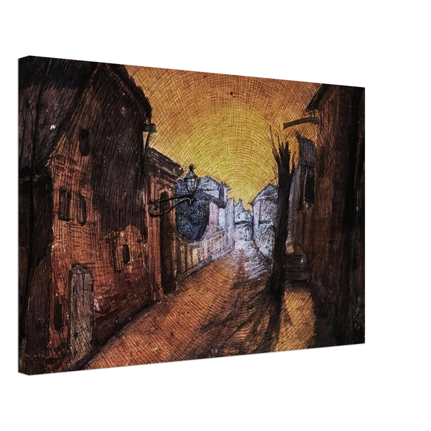 Carlo Carra - LA STRADA DI CASA 1900 Canvas - 40x60 cm / 16x24 inches-canvas