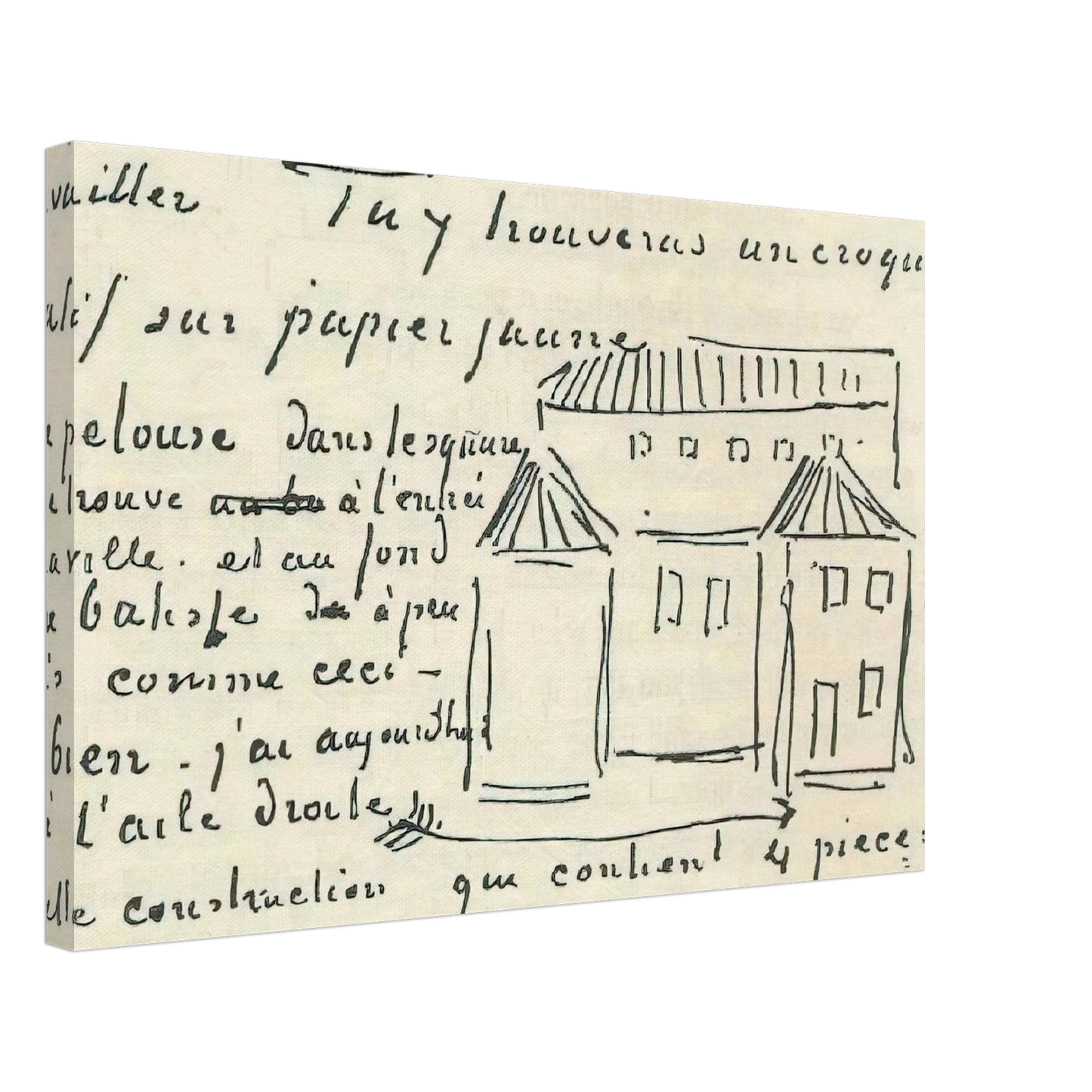 Vincent van Gogh - Vincent's House Canvas - 40x60 cm / 16x24 inches-canvas