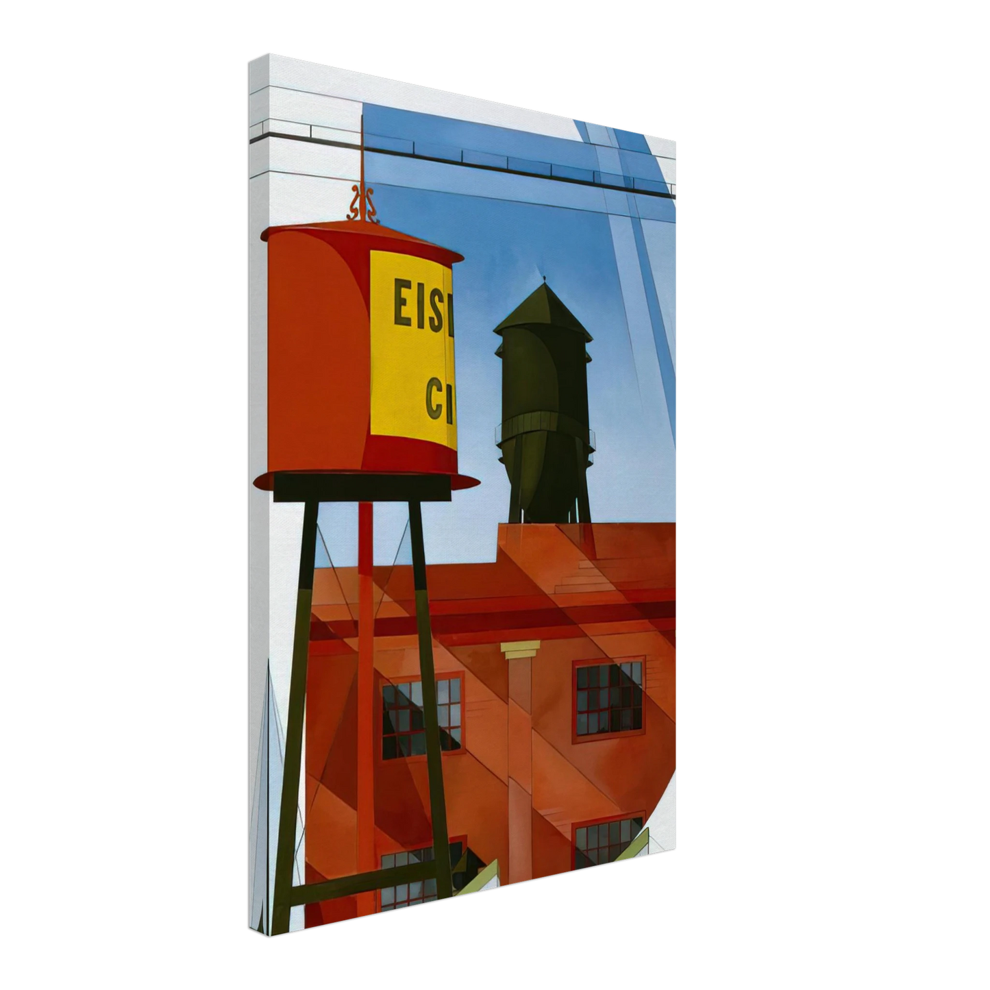 Charles Demuth - Buildings Abstraction, Lancaster - 1931 Canvas - 40x60 cm / 16x24 inches-canvas