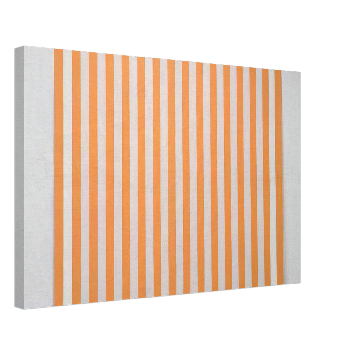 Daniel Buren - Peinture acrylique blanche sur tissu raye blanc et orange - 1972 Canvas - 40x60 cm / 16x24 inches-canvas