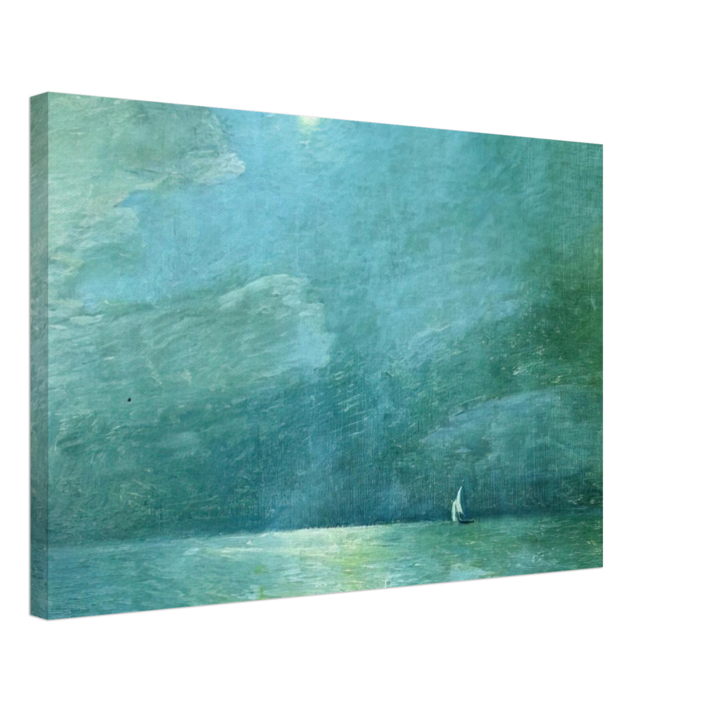 Childe Hassam - Moonlight on the Sound Canvas - 40x60 cm / 16x24 inches-canvas