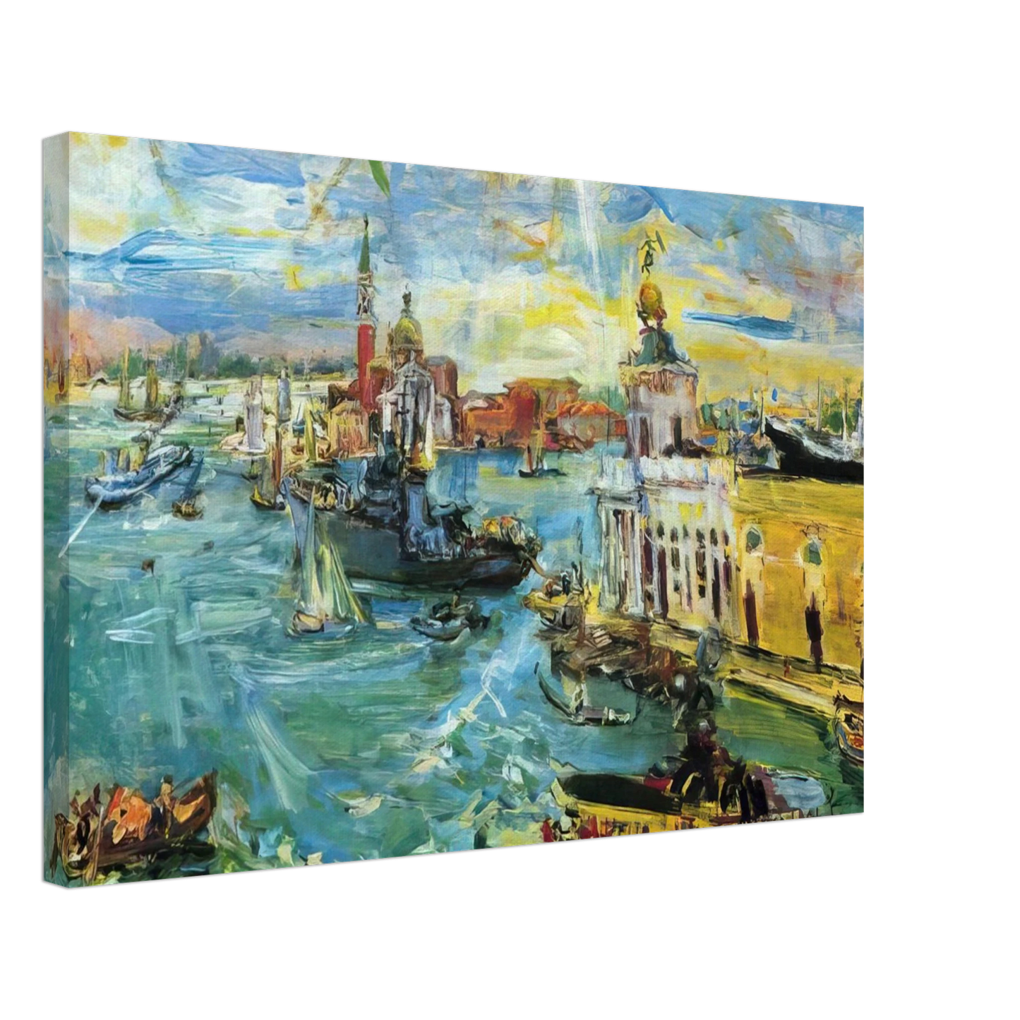 OSKAR KOKOSCHKA - VENICE DOGANA 1948 Canvas - 40x60 cm / 16x24 inches-canvas