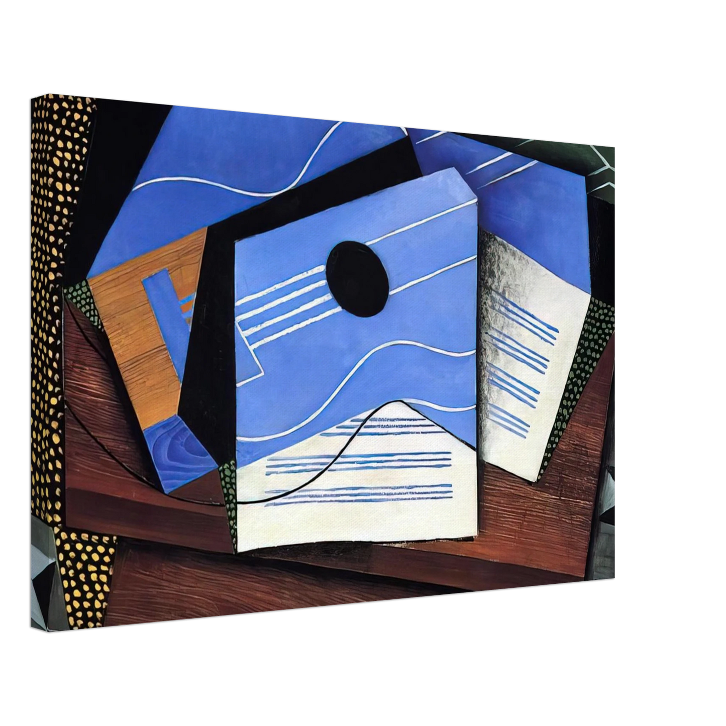 Juan Gris - GUITAR ON A TABLE 1915 Canvas - 40x60 cm / 16x24 inches-canvas