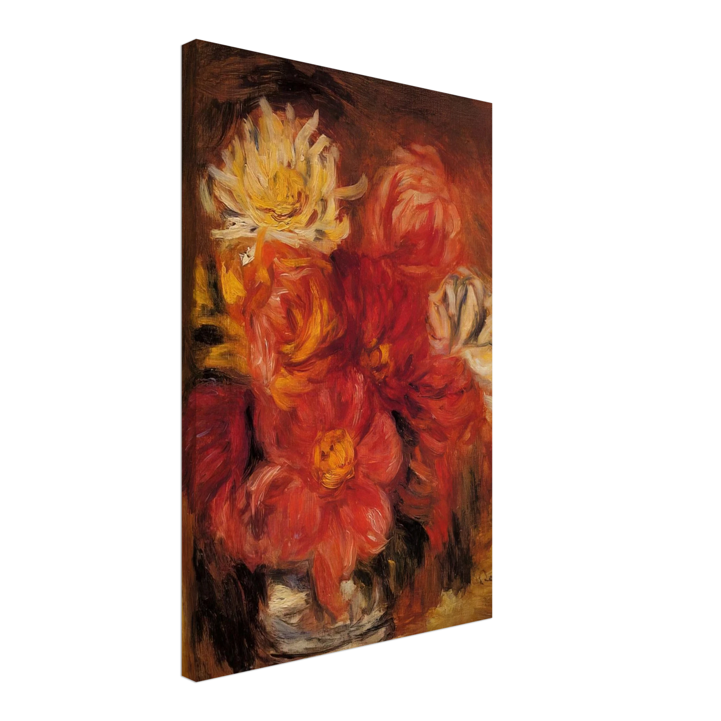 Pierre-Auguste Renoir - Dahlias Canvas - 70x100 cm / 28x40 inches-canvas