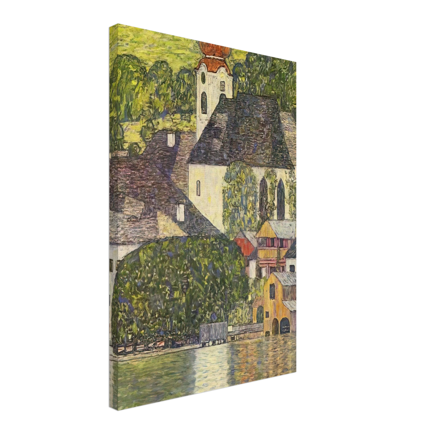 Gustav Klimt - CHRUCH IN UNTERACH ON THE ATTERSEE Canvas - 40x60 cm / 16x24 inches-canvas