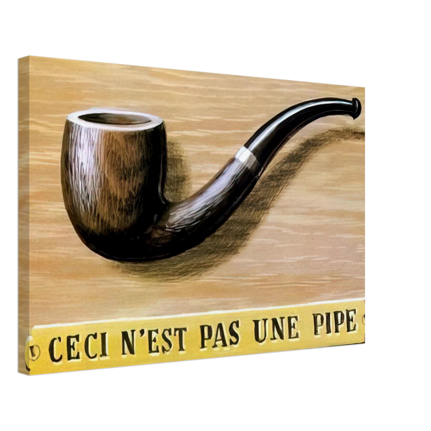 Rene Magritte - THE TREACHERY OF IMAGES THIS IS NOT A PIPE 1966 Canvas - 70x100 cm / 28x40 inches-canvas