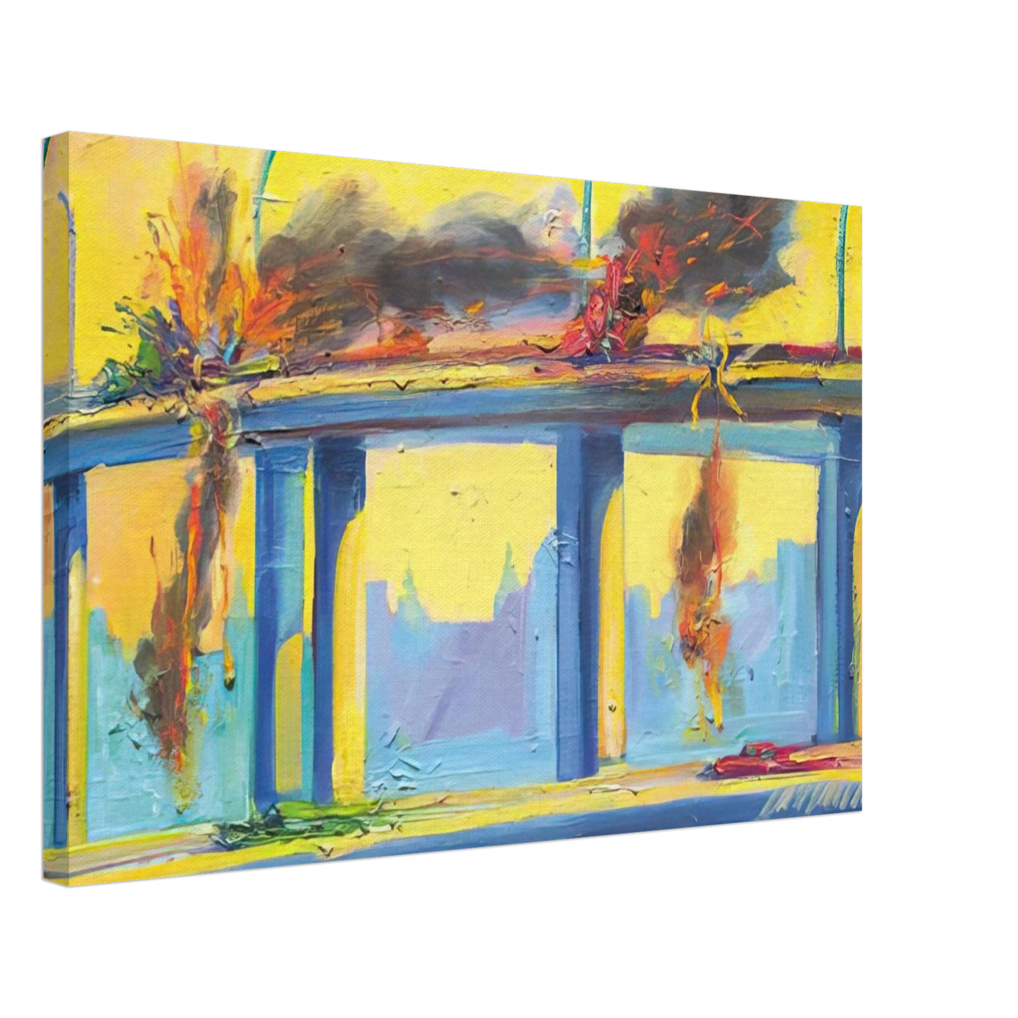 Carlos Almaraz - Sunset Crash - 1982 Canvas - 40x60 cm / 16x24 inches-canvas