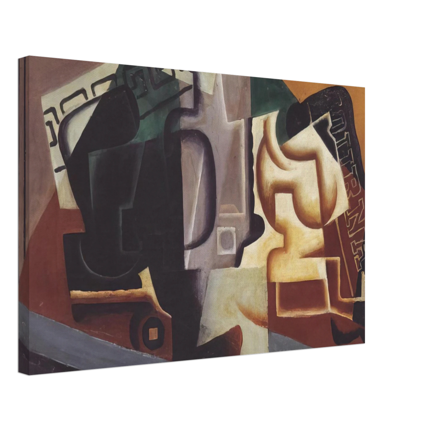 Juan Gris - GLASS AND CARAFE 1917 Canvas - 40x60 cm / 16x24 inches-canvas