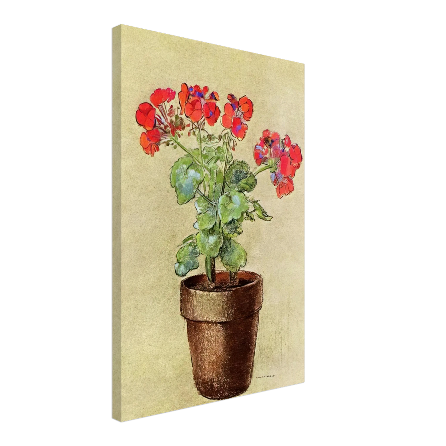 Odilon Redon - GERANIUMS 1902 Canvas - 70x100 cm / 28x40 inches-canvas