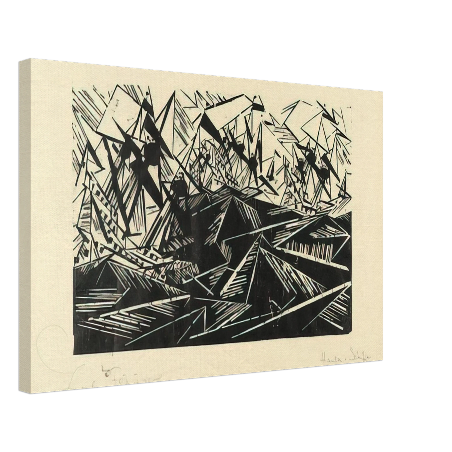 Lyonel Feininger - HANSEATIC SHIPS HANSASCHIFFE 1919 Canvas - 40x60 cm / 16x24 inches-canvas