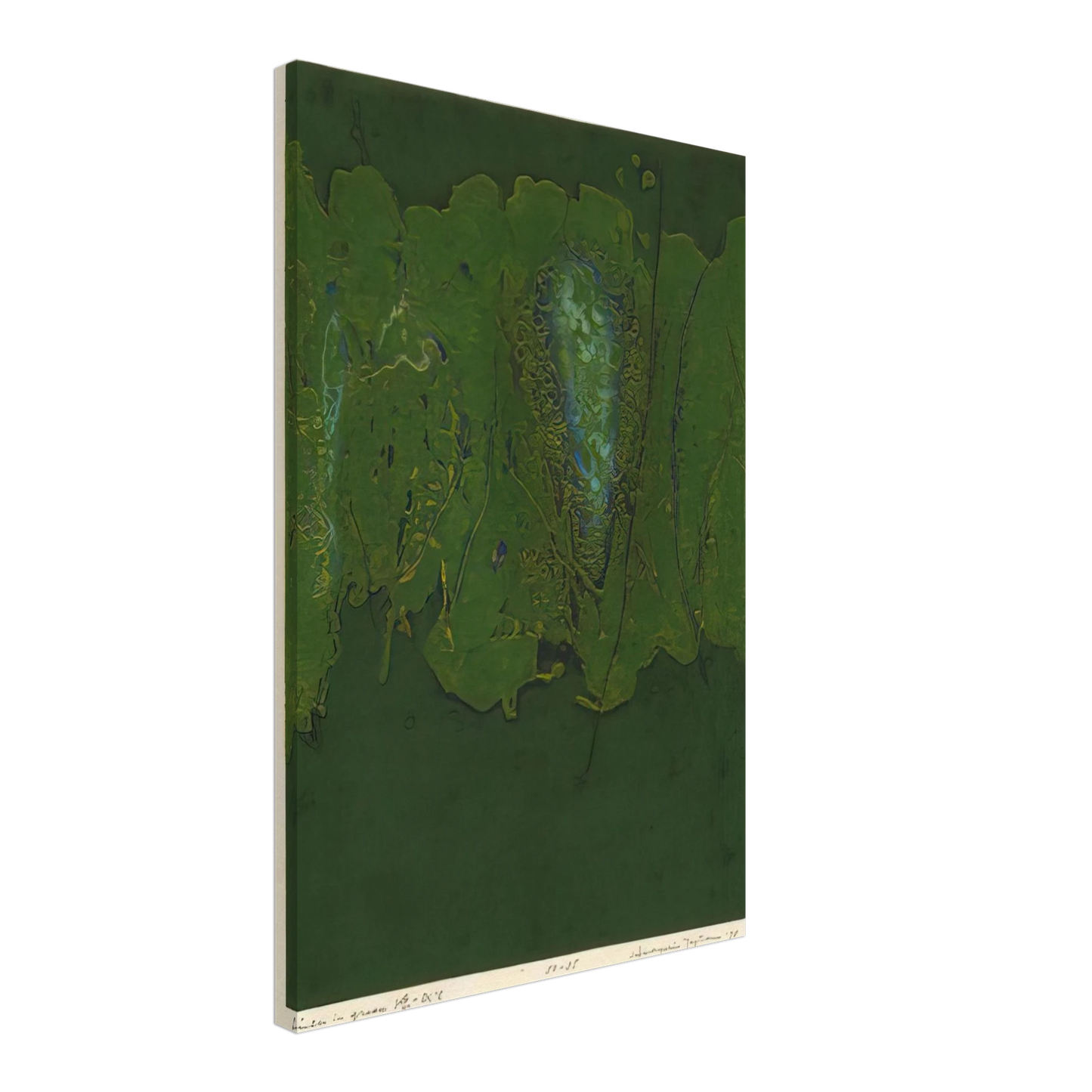 Hiroyuki Tajima - Winter in Green - 1970 Canvas - 70x100 cm / 28x40 inches-canvas