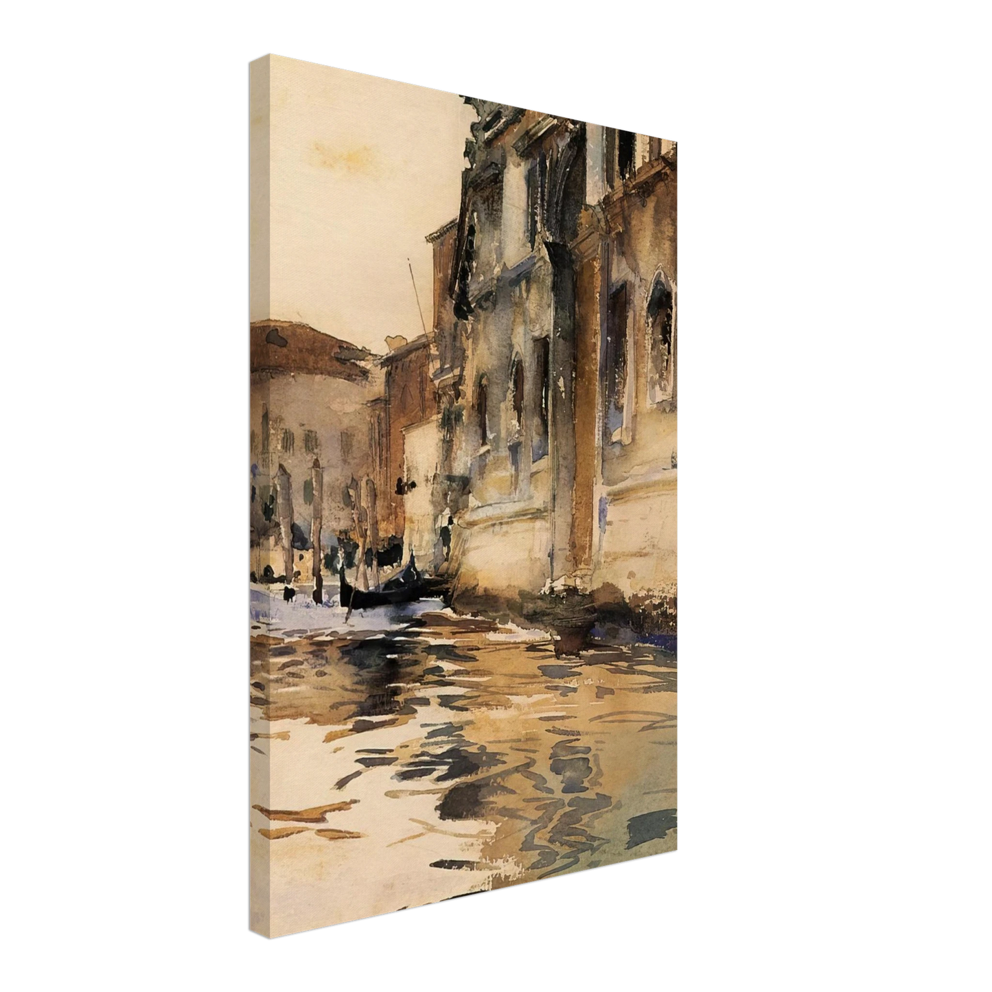John Singer Sargent - Venetian Canal, Palazzo Corner Canvas - 70x100 cm / 28x40 inches-canvas